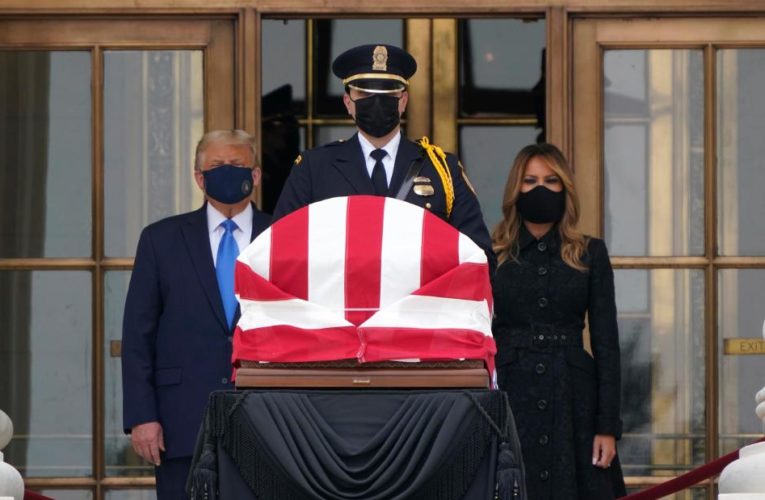 Trump booed as he paid respects to Ruth Bader Ginsburg at court