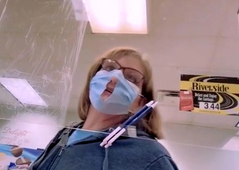 Woman Cuts Hole In Mask To Make It ‘Easier To Breathe’