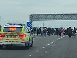 M6 is closed in the Midlands as Black Lives Matter protesters WALK down the carriageway