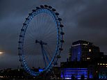 Landmarks across the UK light up blue in tribute to coronavirus victims