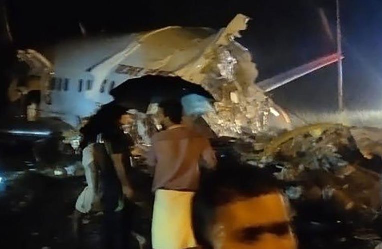 After landing, the plane continued down the runway, fell into a valley and broke into two, aviation agency says