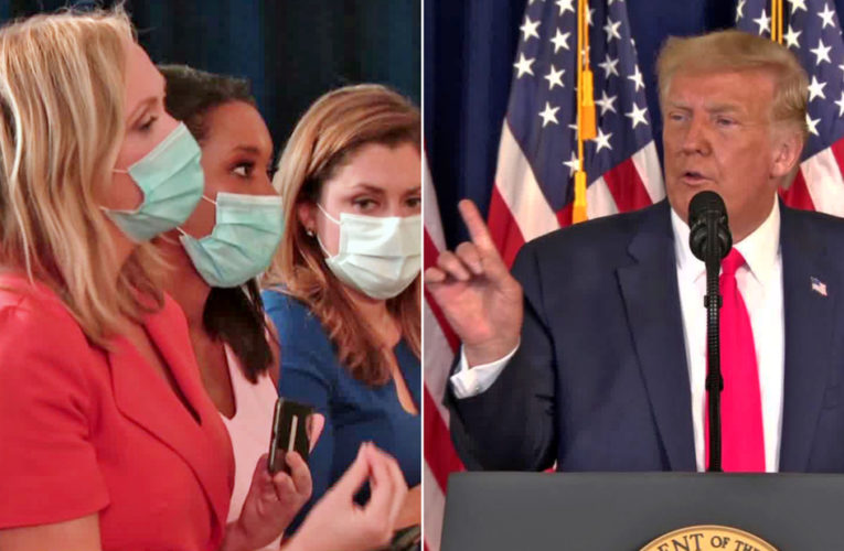 The President abruptly left after being challenged on a lie he’s told more than 150 times