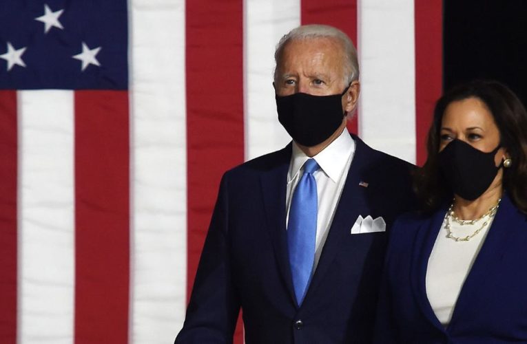 The duo make remarks from Wilmington, Delaware, in their first public appearance together as running mates