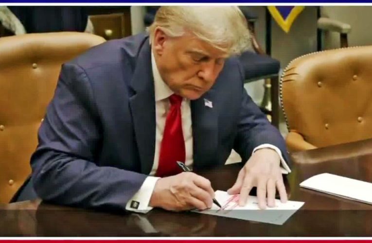 Trump slams mail-in voting while signing his mail-in ballot