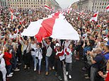 Tens of thousands of anti government activists chanting ‘freedom’ march through streets of Minsk
