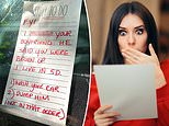 Woman learns of boyfriend’s infidelity via note left on her car
