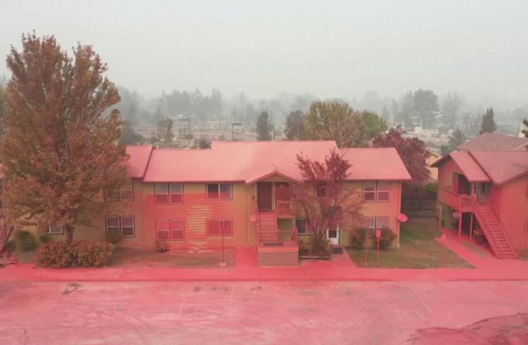 See striking images of town destroyed by wildfire