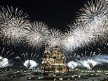 Spectacular Russian firework display is streamed online as part of postponed military festival