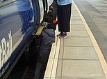 Moment woman climbs underneath ScotRail train after dropping her SHOPPING off the platform