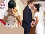 Lily Allen stuns in a 60s-inspired Dior dress as she marries Stranger Things star David Harbour