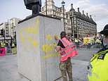 Extinction Rebellion vandals deface London Winston Churchill statue