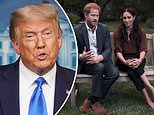 Trump slams Meghan Markle and says he is ‘not a fan of hers’ and says he wishes Prince Harry ‘luck’