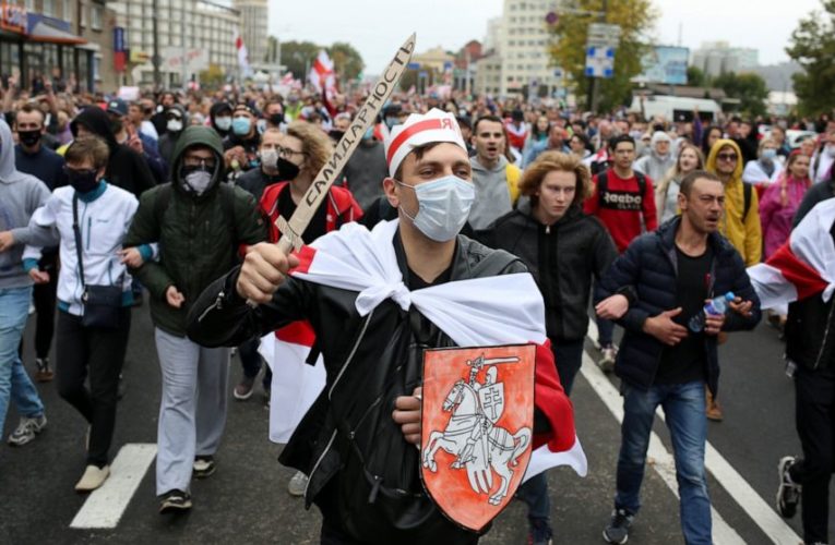 100,000 march in Belarus capital on 50th day of protests