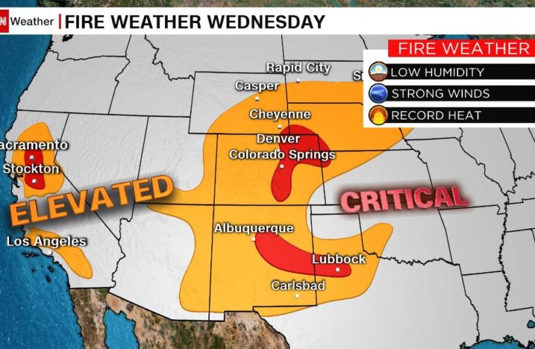 Fire danger from the Plains to the Pacific