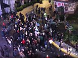 Crowds party in London’s Leicester Square as pubs close at 10pm