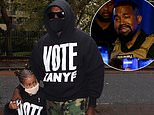 Kayne West wears ‘Vote Kanye’ hoodie as he and North, seven, attend Bottega Veneta show in London