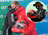 Lewis Hamilton stunned after Mick Schumacher presents him with one of his father Michael’s helmets