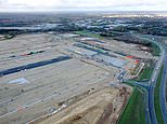 Brexit: Photos show 27-acre Kent field being turned into lorry park