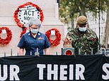 Extinction Rebellion protest at Cenotaph on Remembrance Day