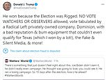 ‘Trump far from conceding’ Giuliani says president was being ‘sarcastic’ when he admitted Biden won