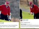 Trump spends Thanksgiving playing golf and tweeting about election