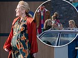 Gillian Anderson’s character displays her baby bump as she films Sex Education series three