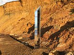 Reflective 8ft monolith appears on the Isle of Wight beach