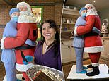 Baker thanks NHS staff by baking a 6ft cake of a nurse hugging Father Christmas