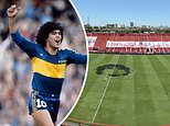 Maradona’s first club paid tribute to the late Argentine star with sketch of his likeness on stadium