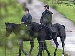 Prince Andrew is spotted on horseback as explosive dossier blows hole in Pizza Express excuse