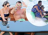 Simon Cowell, 61, looks carefree as he enjoys jet ski ride in Barbados after breaking his back