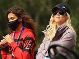 Tiger Woods’ ex-wife Elin Nordegren watches their son Charlie play golf