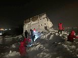 Incredible moment rescue crews pull 14-year-old from 10ft deep avalanche that killed his family