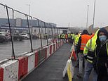 Truckers queue for up to eight HOURS for their border paperwork to be signed off