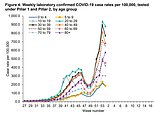 Covid cases were falling in every age group except the over-80s last week