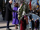 Biden, Obama, Bush and Clinton lay wreath at Tomb of Unknown Soldier