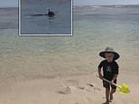 Last photo of a boy, 2, playing in the sand as his dad snorkels behind seconds before a shark attack