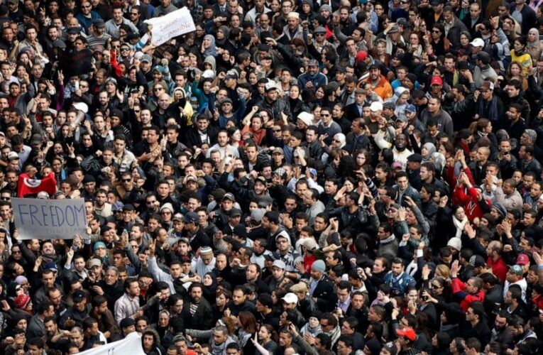 Somber Tunisia marks 10 years since revolution in lockdown