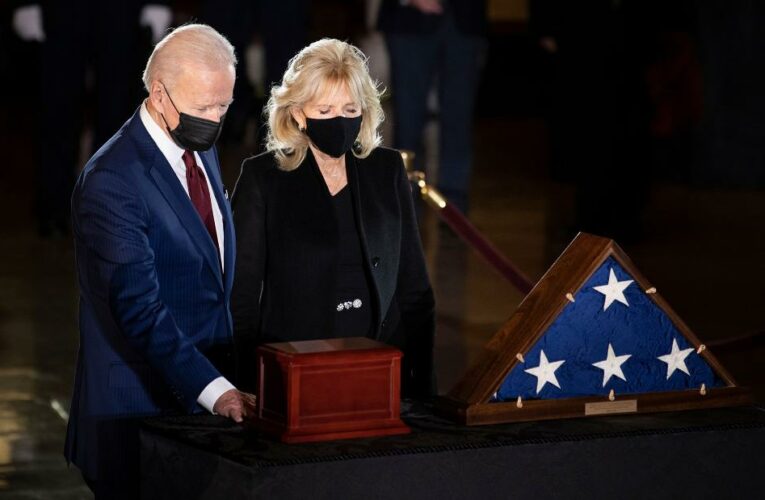 The remains of Officer Brian Sicknick are lying in honor in the US Capitol’s Rotunda, less than four weeks after he died after responding to the riot in the building