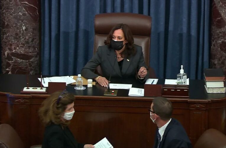 The move allows Democrats to pass a relief package without the threat of a GOP filibuster. The measure passed after Vice President Harris broke the tie.