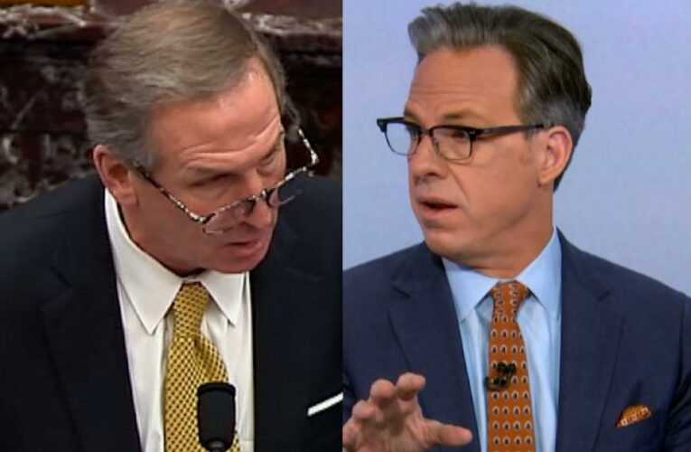 Jake Tapper reacts to montage Trump’s lawyer played at trial