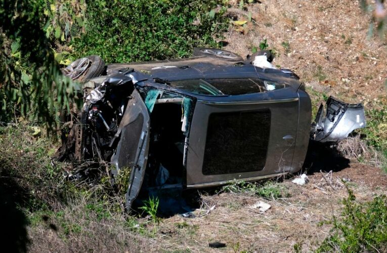 The golf legend was in a serious car crash and suffered leg injuries. He was trapped but conscious when emergency responders reached the scene.