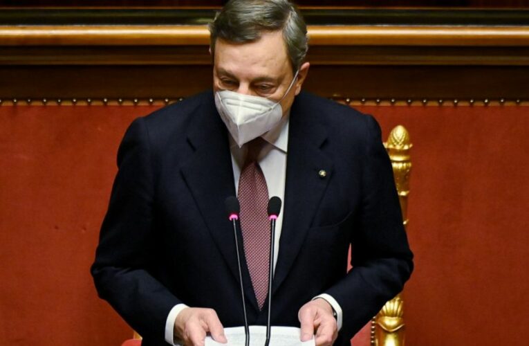 Italy’s Draghi urges unity, sacrifice in fighting the virus