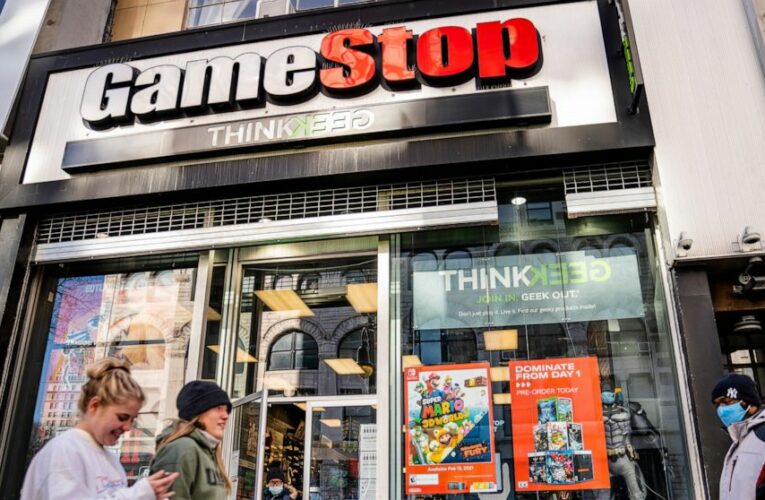 GameStop shares double after tumbling for much of February