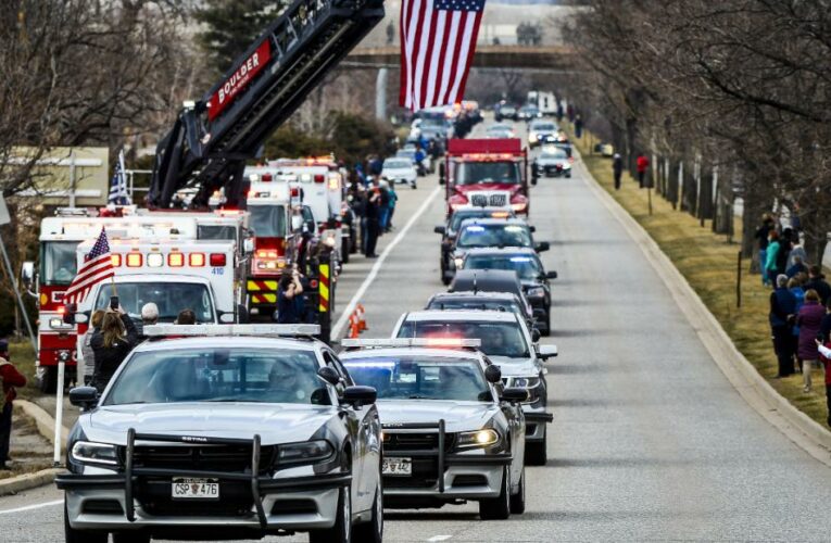 People line Boulder streets to honor slain police officer