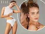 Rosie Huntington-Whiteley, 33, poses topless in lycra
