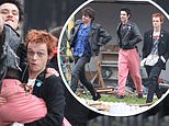 Anson Boon transforms into Johnny Rotten as he joins co-stars to film Sex Pistols drama