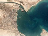 Suez Canal: Satellite image reveals extent of traffic jam behind stuck ship