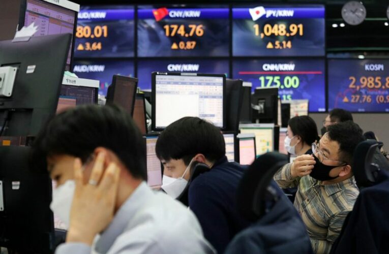 Asian shares advance as yields, inflation fears moderate