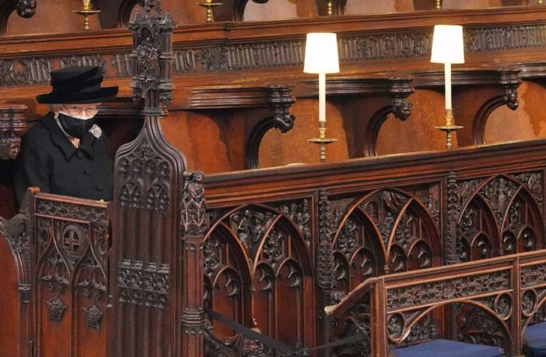Britain’s Queen Elizabeth II sat by herself during her late husband Prince Philip’s funeral today. Here’s why.